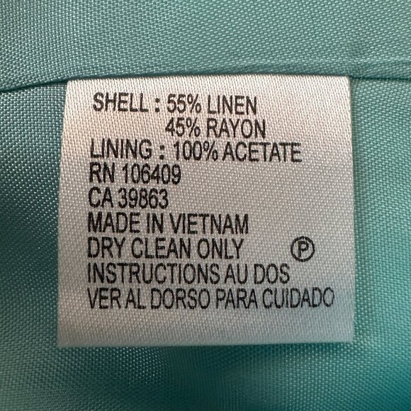 Isabella DeMarco Lt. Blue Open Front Linen Blazer Jacket Sz 4 NWT Office Siren - Picture 5 of 9